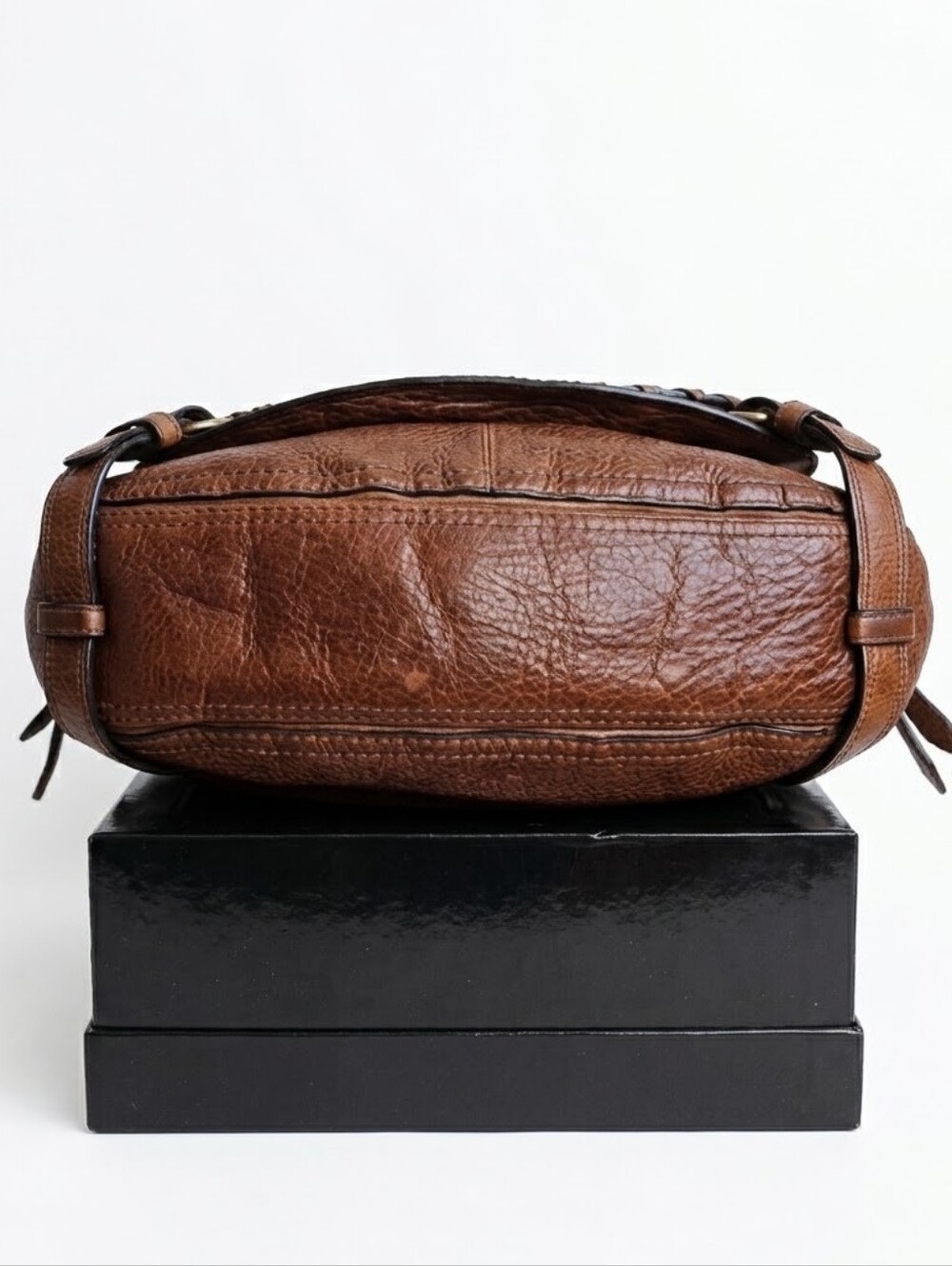 COACH Archival Abbey Grommet Lace Pebbled Leather Hobo 10971 Tobacco Brown EUC - Picture 10 of 12